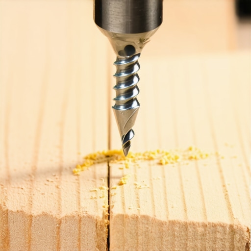 Close-up of a person installing a deck screw into a wooden board correctly.