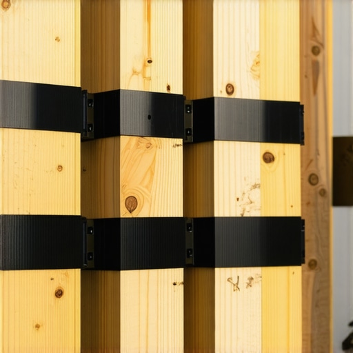 Close up of reinforced deck joists with flashing tape for heavy outdoor kitchen loads.