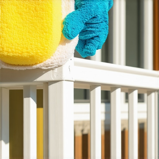 Comparison of yellowed and restored white vinyl railing