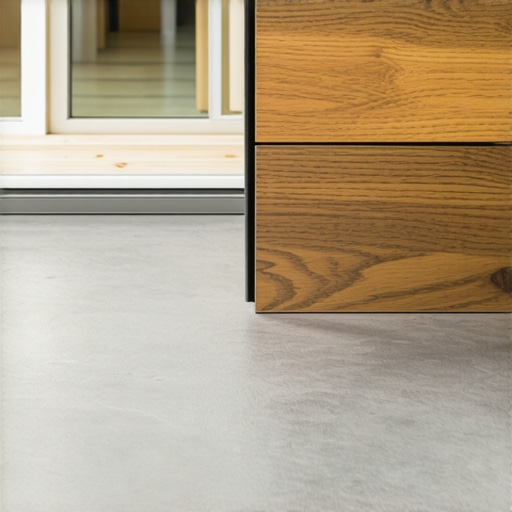 A high-end deck transition showing level flooring between a kitchen and an outdoor composite deck.