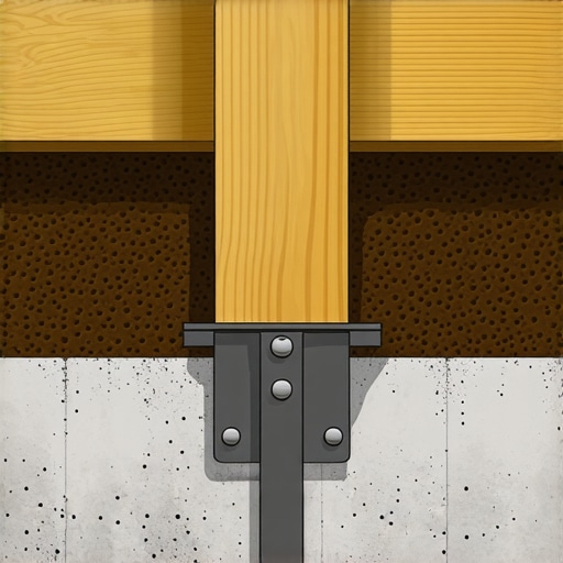 Structural Hot Tub Deck Footing Detail Diagram of a reinforced concrete pier and 6x6 post for hot tub support