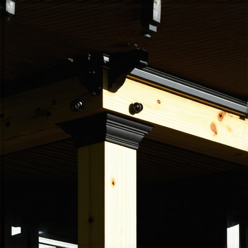 Close-up of a 6x6 pergola post anchored with structural hardware to solid core composite decking.