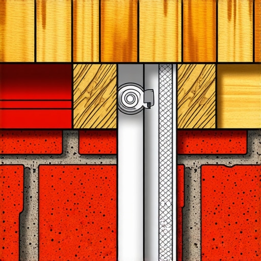 A cross-section illustration showing how to use structural spacers and lag bolts to attach a deck ledger through brick veneer to a house frame.