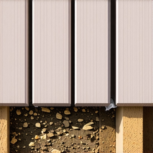 A close-up of a gapping miter joint on a composite deck surface.