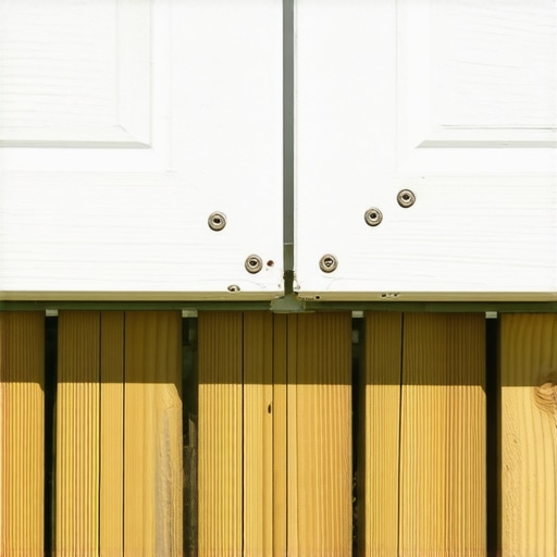 Thermal expansion causing composite deck warping Close-up of buckled composite decking board against house siding due to heat expansion.