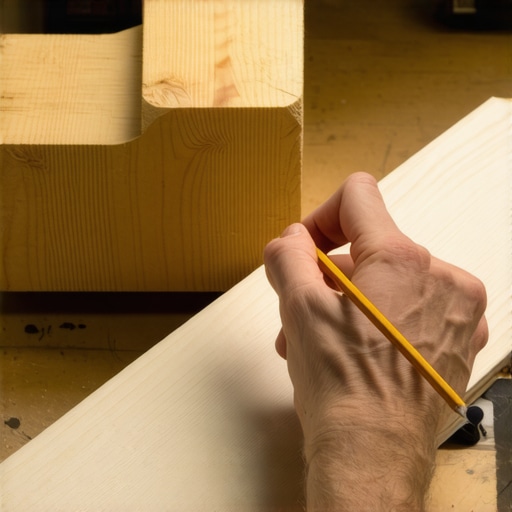 Woodworker tracing a curved template onto a timber beam for a pergola project