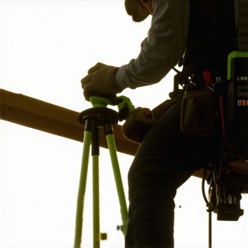 Using a Laser Level for Precision Deck Framing A contractor using a rotary laser level to ensure a composite deck frame is perfectly level.