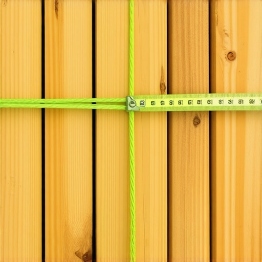 Visualizing the 3-4-5 Squaring Rule A tape measure demonstrating the 3-4-5 rule for squaring a pergola frame layout using string lines.